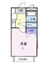 シャンボール 1Kの間取り