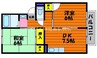 サンシャイン中村　Ａ棟 2DKの間取り