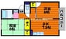 サンシャイン中村　Ａ棟 2DKの間取り