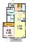 うぐいす館 1LDKの間取り