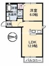 リヴィレッジ　A棟 1LDKの間取り