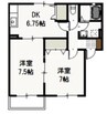 ラフィーネ西辛川　Ｂ 2DKの間取り