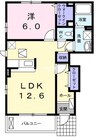 ワルド　プラッツ　Ａ 1LDKの間取り