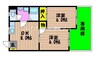 ホワイトメゾンB 2DKの間取り