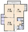 吉備津グリーンハイツ 2DKの間取り
