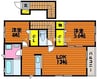 ドミール久米 2LDKの間取り