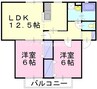 サンビレッジ早島B 2LDKの間取り