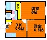 コーポセレクト 2DKの間取り