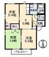ロンクーＢ棟 3Kの間取り