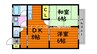 コーポ田中 2DKの間取り