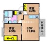 ガルテン26　F棟 2LDKの間取り