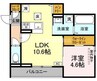 セイル吉備 1LDKの間取り
