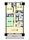 プリード早島 3LDKの間取り