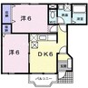 クレストールゆうＡ 2DKの間取り