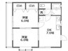 コーポマロニエＢ棟 2DKの間取り
