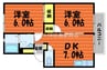 サンライフ総社 2DKの間取り