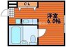 ラ・メール撫川 1Kの間取り