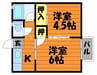 パナハイツかなや1 2Kの間取り
