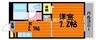 コーポアリメント 1Kの間取り