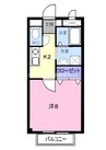 天神ヒルズＢ 1Kの間取り