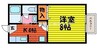 リヴ中須加 1Kの間取り