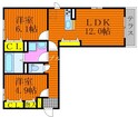 シャトル春水 F棟の間取図