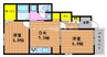 ハアラン御津 2DKの間取り