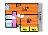 中祥ハイツ 1LDKの間取り