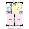 シティハイツ白石 2DKの間取り