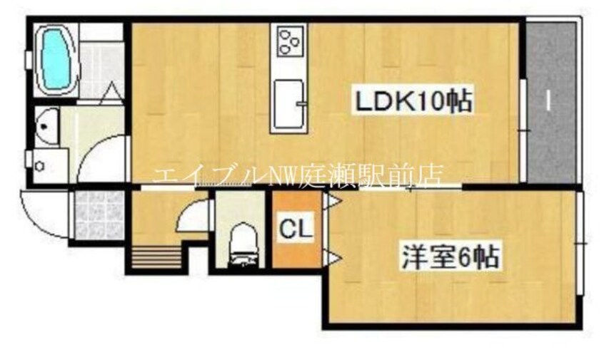 間取図 プティーシュシュ庭瀬北　北棟