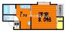 ヂュエルヤマサキ　B棟 1Kの間取り