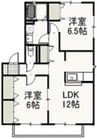 リジョイスタウン　Ｂ棟 2LDKの間取り