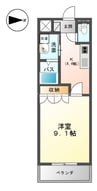 カントリードール 1Kの間取り