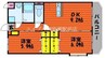 メゾンエトワール 2DKの間取り