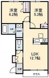 プロヌーブ中仙道 2LDKの間取り