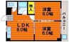 メゾンフルールⅠ 2LDKの間取り