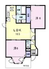 マスカット若宮 2LDKの間取り