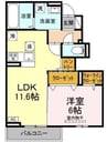 エフフォーリア 1LDKの間取り