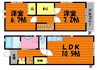 Al Sole　B棟 2LDKの間取り