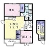 クレストハイムＤ 2LDKの間取り