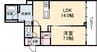 シエルコート　南棟 1LDKの間取り