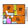 パティオC 2DKの間取り