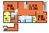 カーサ・フィオーレ中庄 2LDKの間取り