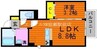 Square Villa 福島 1LDKの間取り