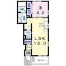 アヴェニール 1LDKの間取り