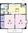 ベルフラワーⅠ 2DKの間取り