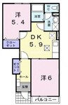 ピュアハウス 2DKの間取り