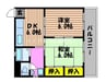 千原コーポ 2DKの間取り