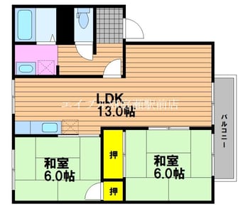 間取図 サンコーポ鯉山　B棟