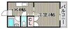 メゾン大福 1Kの間取り